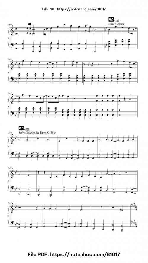 Fall Out Boy Medley piano sheet music free pdf