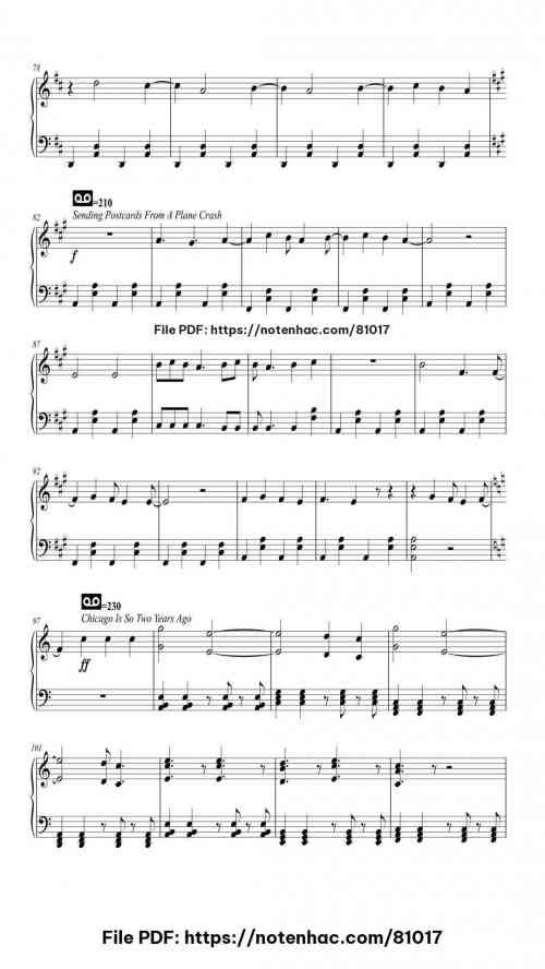 Fall Out Boy Medley piano sheet music free pdf