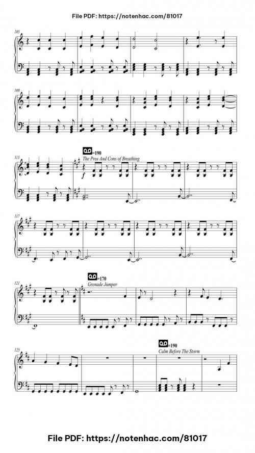 Fall Out Boy Medley piano sheet music free pdf