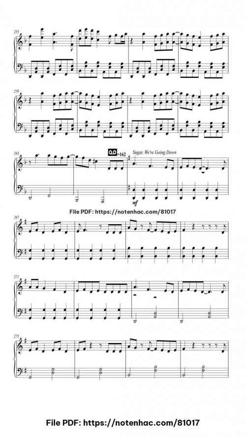 Fall Out Boy Medley piano sheet music free pdf