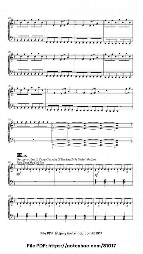 Fall Out Boy Medley piano sheet music free pdf