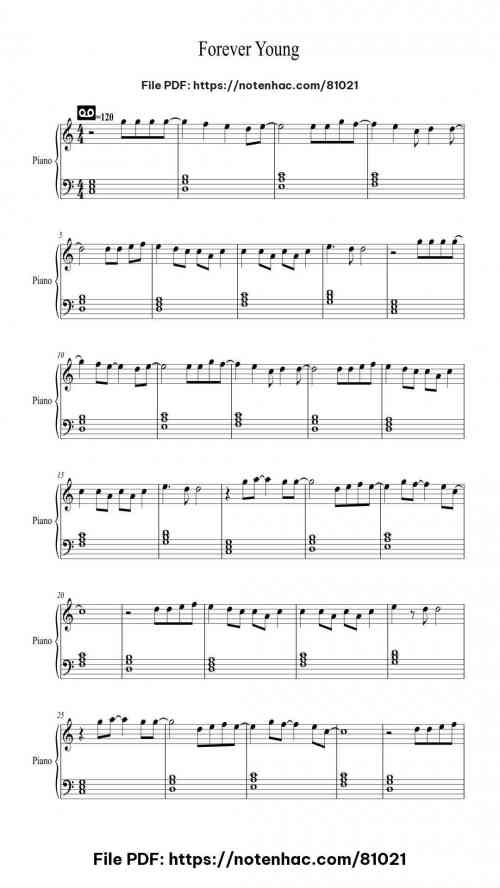 Forever Young by Alphaville Level Beginner