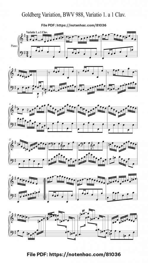 goldberg variations bwv 988 variatio 1 a 1 clav 1
