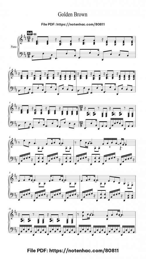 Golden Brown by The Stranglers Level Mid-Advanced