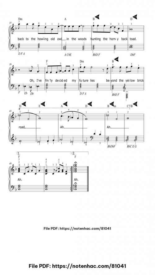 Goodbye Yellow Brick Road piano sheet music free pdf