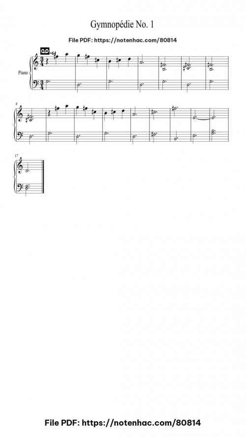 Gymnopédie No. 1 by Erik Satie Level Easy
