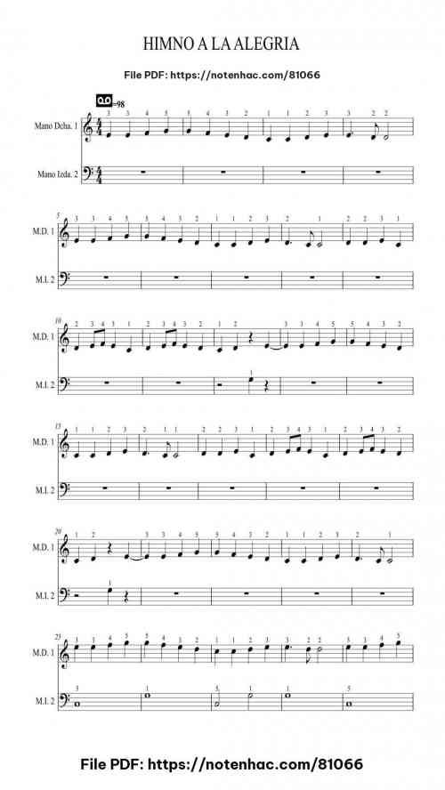 Himno a la Alegría piano sheet music free pdf