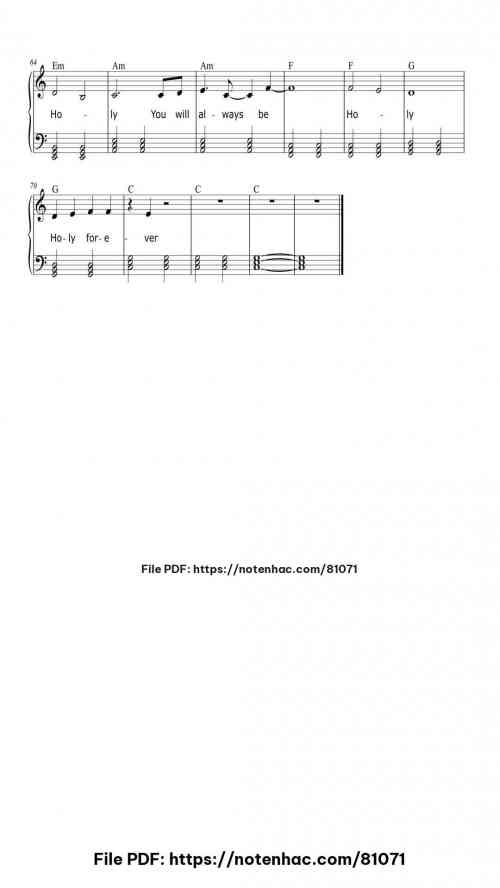 Holy Forever piano sheet music free pdf