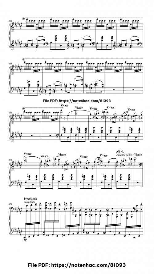 Hungarian Rhapsody No. 2 in C-sharp Minor, S.244/2 piano sheet music free pdf