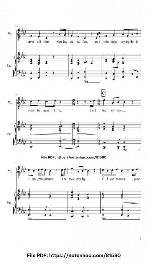 I Can Go The Distance by Transcribed by Joe Marta Level G major, E minor 12 I Can Go The Distance piano sheet music free pdf