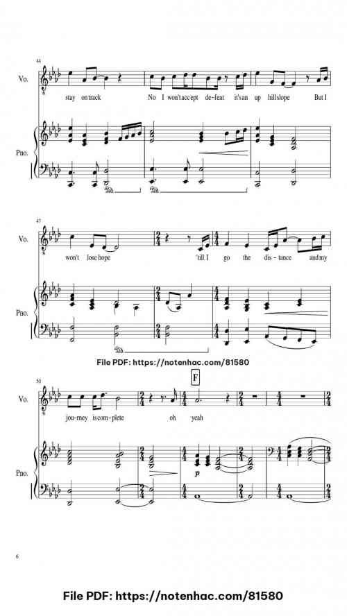 I Can Go The Distance by Transcribed by Joe Marta Level G major, E minor 15 I Can Go The Distance piano sheet music free pdf