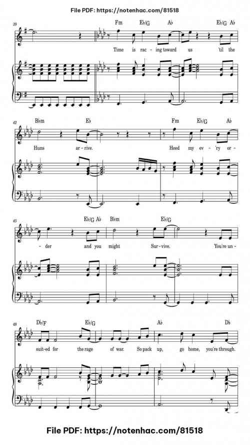 I'll Make A Man Out Of You piano sheet music free pdf