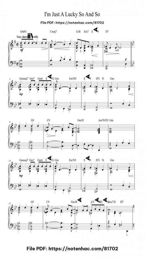 I'm Just A Lucky So And So piano sheet music free pdf