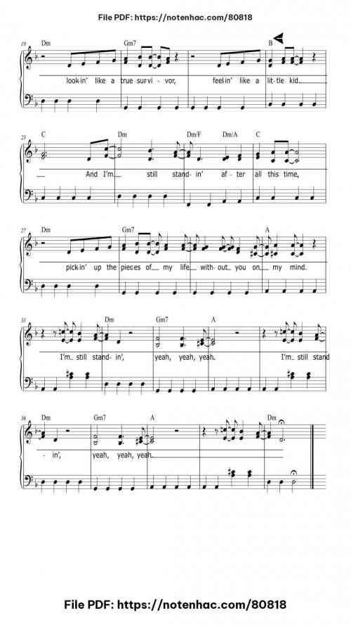 I'm Still Standing piano sheet music free pdf