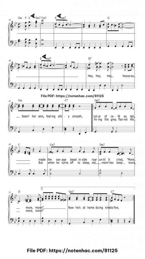 Lady Marmalade piano sheet music free pdf