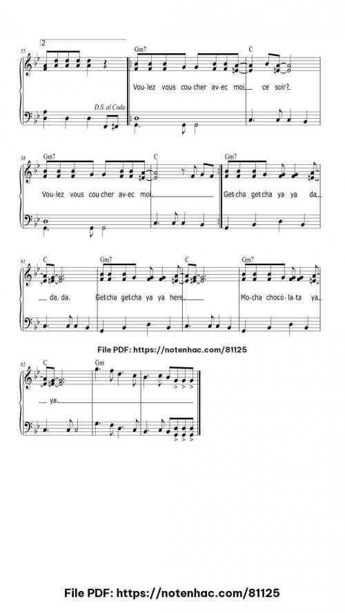 Lady Marmalade piano sheet music free pdf