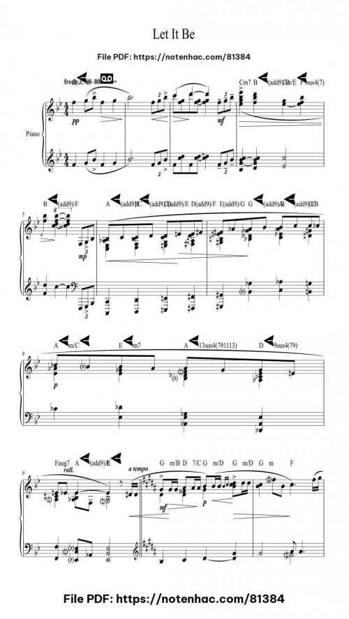 Let It Be by Jacob Collier Level Advanced 5 Let It Be piano sheet music free pdf