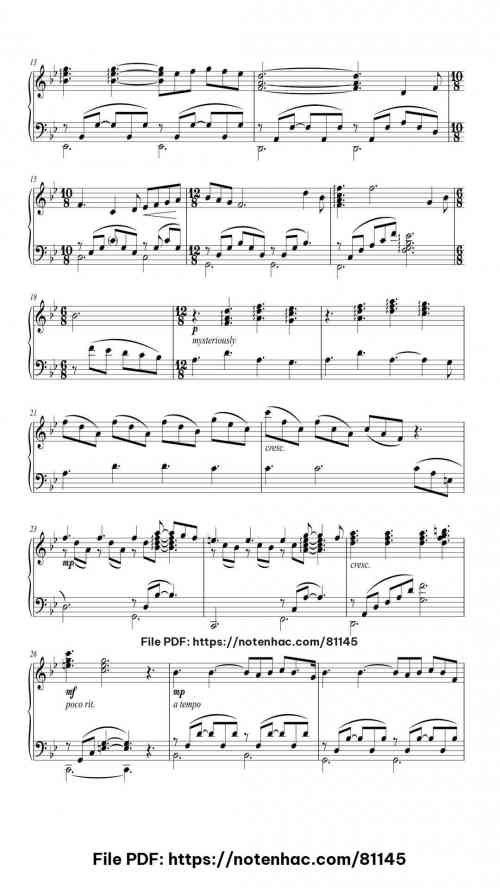 Memory (from Cats) piano sheet music free pdf