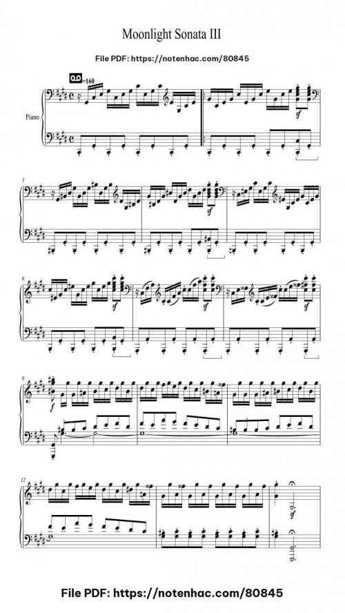 Moonlight Sonata III by Ludwig van Beethoven Level Mastery