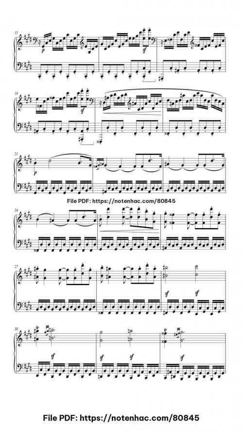 Moonlight Sonata III piano sheet music free pdf