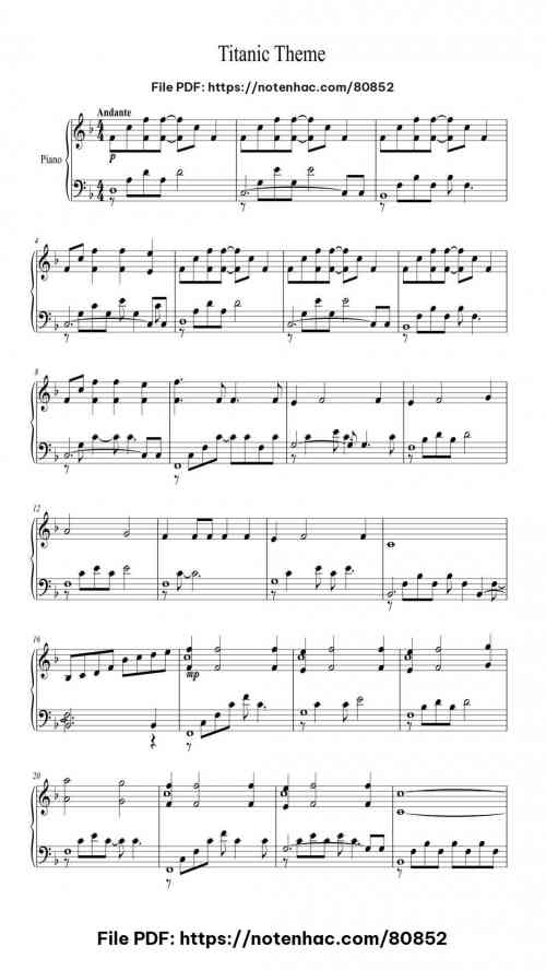 My Heart Will Go On by Celine Dion Level Beginner