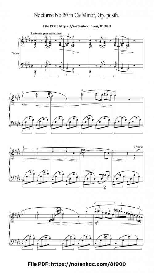 nocturne no 20 in c sharp minor op posth 1