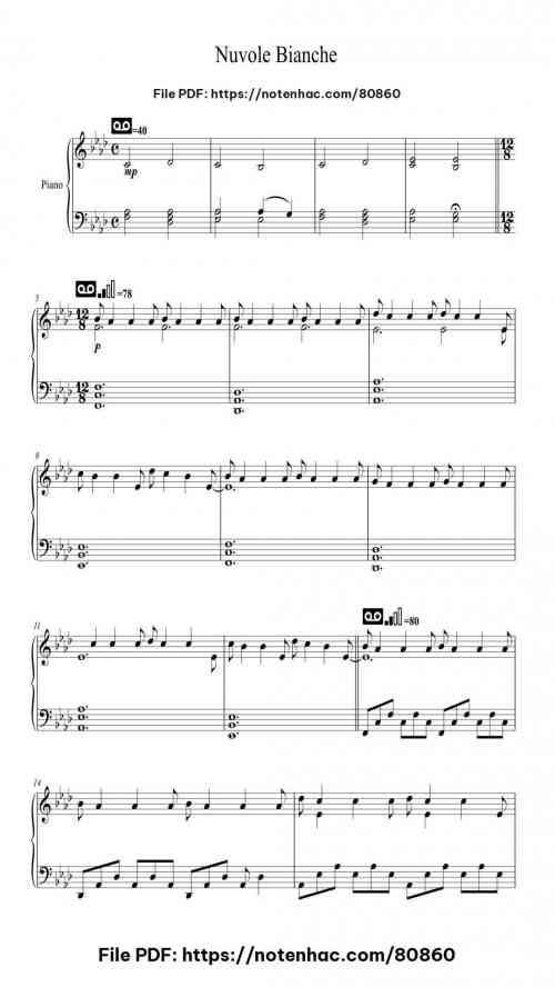 Nuvole Bianche by Ludovico Einaudi Level Intermediate
