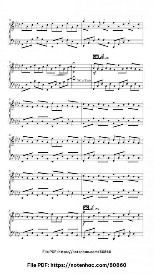 Nuvole Bianche piano sheet music free pdf