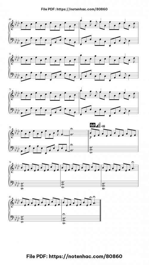 Nuvole Bianche piano sheet music free pdf