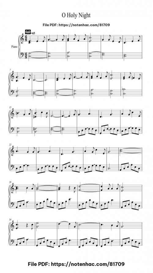 O Holy Night by Adolphe Adam Level Beginner 3 O Holy Night piano sheet music free pdf