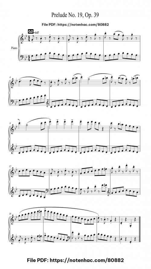 Prelude No. 19, Op. 39 by Dmitry Kabalevsky Level Beginner