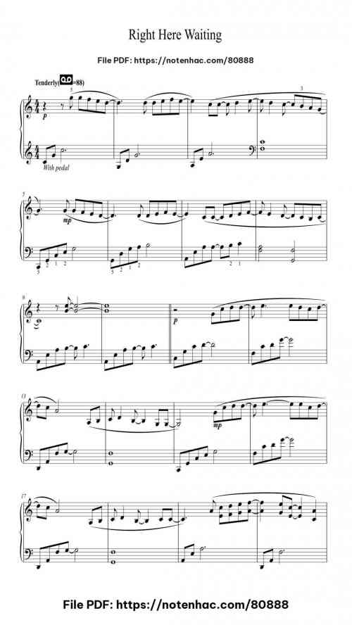 Right Here Waiting by Richard Marx Level Intermediate