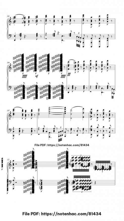 Rush E piano sheet music free pdf