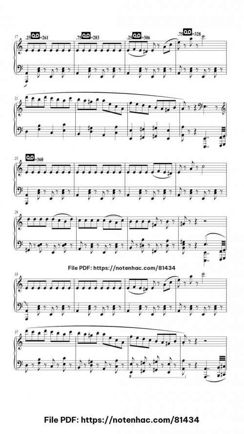 Rush E piano sheet music free pdf