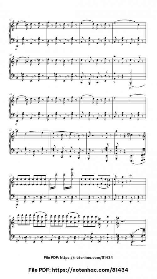 Rush E piano sheet music free pdf