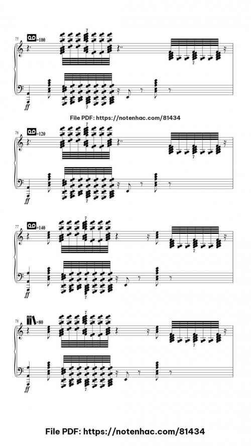 Rush E piano sheet music free pdf
