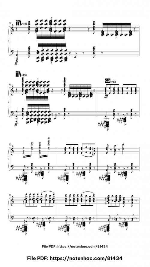 Rush E piano sheet music free pdf