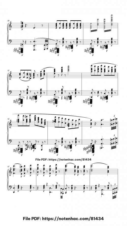 Rush E piano sheet music free pdf
