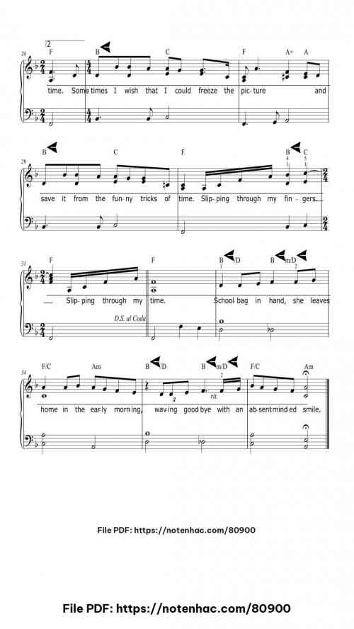 Slipping Through My Fingers piano sheet music free pdf
