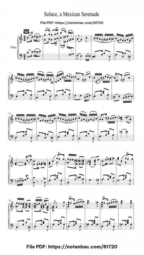 Solace, a Mexican Serenade by Scott Joplin Level Intermediate 4 Solace, a Mexican Serenade piano sheet music free pdf