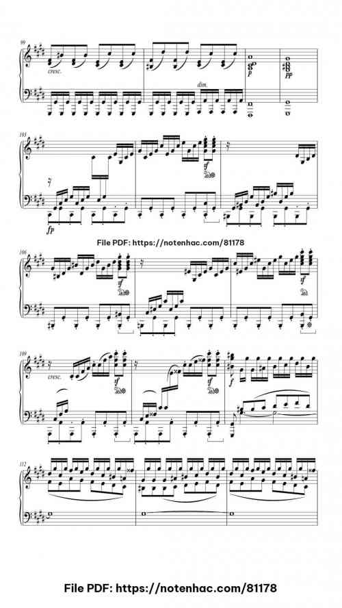 Sonate No. 14 in C# Minor, Op. 27 No. 2 "Moonlight": III. Presto Agitato piano sheet music free pdf