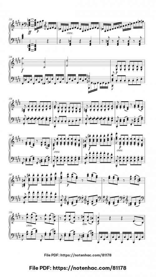 Sonate No. 14 in C# Minor, Op. 27 No. 2 "Moonlight": III. Presto Agitato piano sheet music free pdf