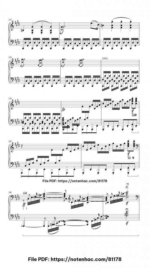 Sonate No. 14 in C# Minor, Op. 27 No. 2 "Moonlight": III. Presto Agitato piano sheet music free pdf