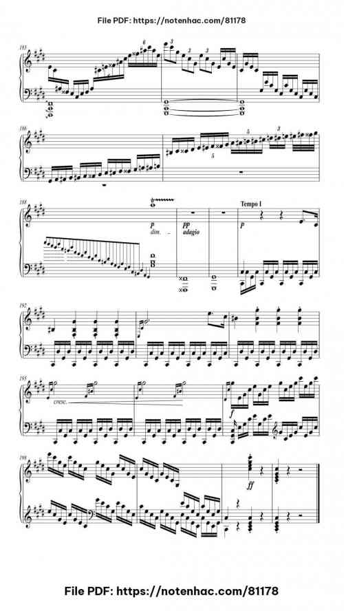 Sonate No. 14 in C# Minor, Op. 27 No. 2 "Moonlight": III. Presto Agitato piano sheet music free pdf