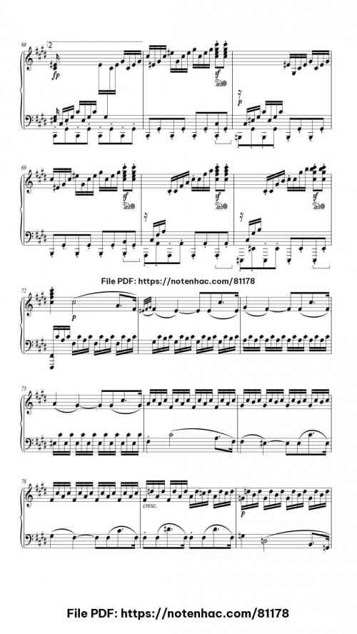 Sonate No. 14 in C# Minor, Op. 27 No. 2 "Moonlight": III. Presto Agitato piano sheet music free pdf