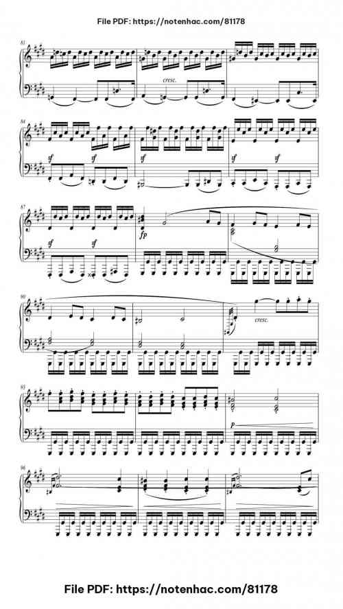 Sonate No. 14 in C# Minor, Op. 27 No. 2 "Moonlight": III. Presto Agitato piano sheet music free pdf