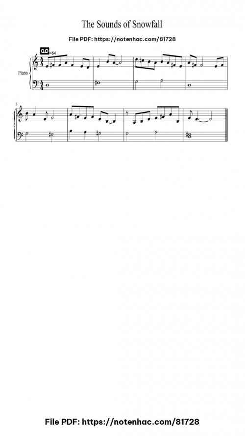The Sounds of Snowfall by Rover Lu Level Easy 2 The Sounds of Snowfall piano sheet music free pdf