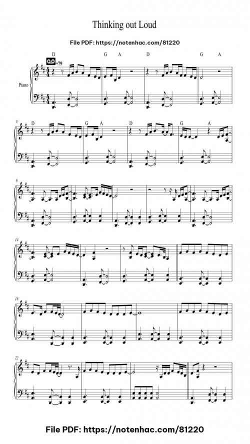 Thinking out Loud piano sheet music free pdf